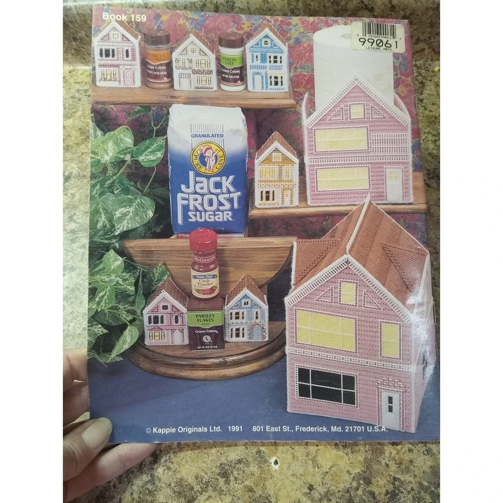 Vintage 1991 Kappie Originals Kitchen Containers Victorian Houses Plastic Canvas